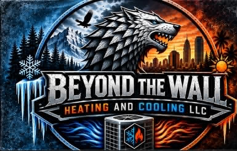 Beyond the Wall Heating and Cooling direwolf fire-and-ice logo