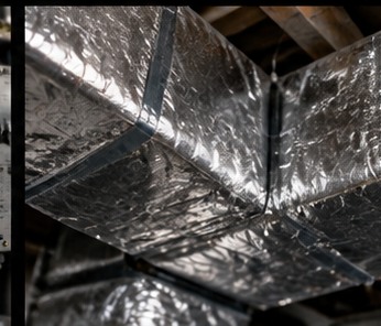 Metal HVAC ductwork and insulated air distribution components